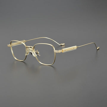 Obadiah Titanium Rectangle Glasses Frame Rectangle Frames Southood Gold
